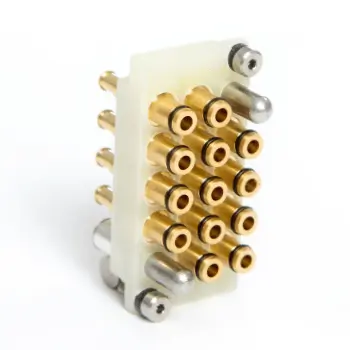 Interface block R-013 open brass I 13-pin pneumatic coax block
